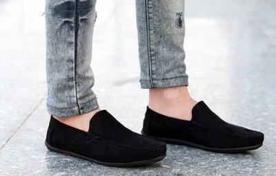 Aramish Casual Suede Loafers For Men(Black , 6)