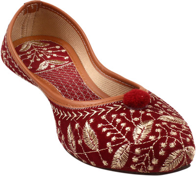 MK CRAFT Ethnic Comfortable Embroidred Jutis For Women(Red , 4)