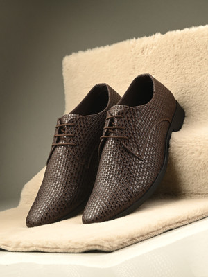 KILLER Elegent Premium Office Wear Synthetic Leather Formal Derby For Men(Brown , 6)