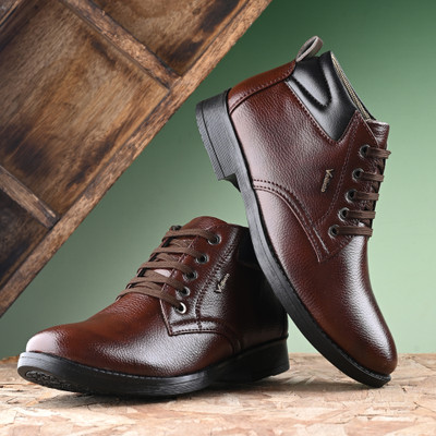 Vellinto Vellinto ALEXANDER Casual Boots For Men ll Synthetic Leather Boots For Men Boots For Men(Brown , 10)