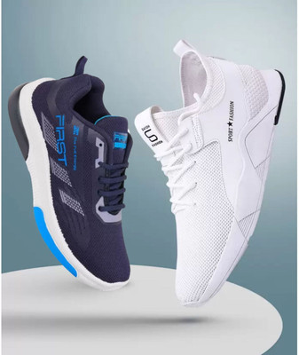 HOTSTYLE Combo Pack Of 2 Running Shoes For Men(White, Blue , 6)