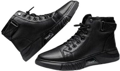 Nisho shoes Boots For Men(Black , 7)