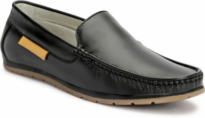 MILE MAN Black Pure Leather|Lifestyle Casuals Loafer Shoe for Men 07 (UK/INDIA) Loafers For Men(Black , 7)