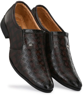 RED LIONS Men's Party wear stylish formal shoes Slip On For Men(Brown , 10)