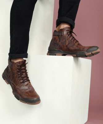 BUCKAROO BUCKAROO: URI Genuine Leather Casual Black Boots For Mens Boots For Men(Tan, Brown)