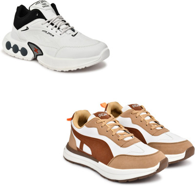 Hida Comfort Fit Sports Shoes for Gym & Outdoor Wrestling Shoes For Men(White, Tan , 10)