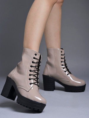 SHOETOPIA Boots For Women(Grey , 8)