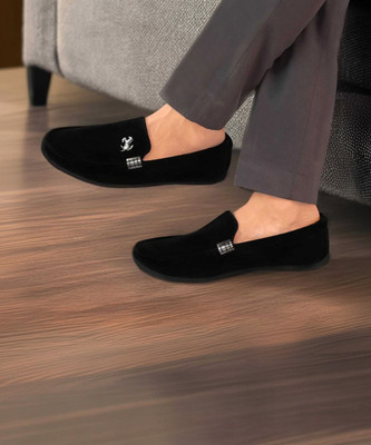 MADHUVIMAL EasyStride: Comfortable slip-ons for everyday wear. Loafers For Men(Black , 7)