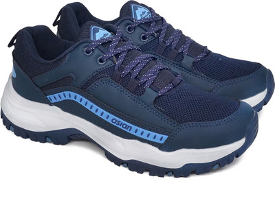 asian Everest-01 Navy Trekking shoe with rubber outsole Outdoors For Men(Navy, Blue , 10)