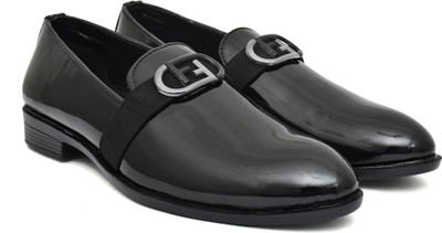 G L Trend Party Wear Mocassin Slip-On Handmade Patent Leather Shoe for Men Slip On For Men(Black , 6)