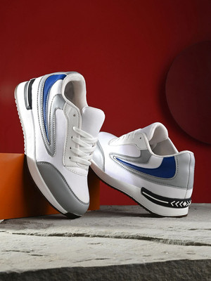 Roadster The Roadster Lifestyle Co. Women White & Blue Colourblocked Lightweight Sneakers For Men(White , 7)