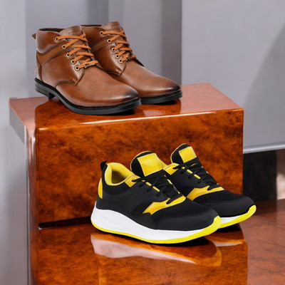 KRITON Trendy & Durable Men’s Boots – Perfect for Everyday Wear Boots For Men(Brown, Multicolor , 8)