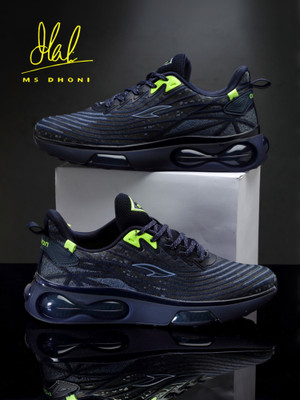asian Airweave-02 Navy Gym,Sports,Training,Stylish Running Shoes For Men(Navy, Green , 10)