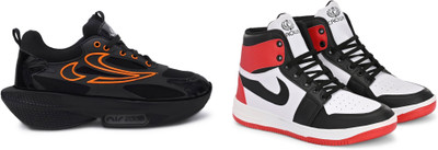 DARTKICK Versatile Casual Shoes for Men – Smart, Sleek & Comfortable Casuals For Men(Red, Black, Black, Orange , 7)