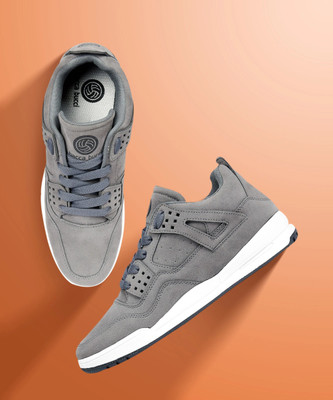 bacca bucci Men's Ultraforce Mid-top Athletic-Inspired Retro Fashion Casual/outdoor Sneakers for Men-Grey Sneakers For Men(Grey , 10)