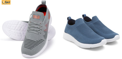 Face Stylish Sports Shoes for Men – Ideal for Running, Gym & Training Sneakers For Men(Blue, Grey , 10)