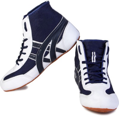 Pace International Kabaddi Shoes Boxing & Wrestling Shoes For Men(Navy, White , 8)