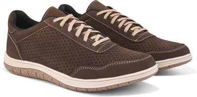 Roadster Outdoor sneakers| Perforated casual comfortable lace up all purpose shoes Sneakers For Men(Brown , 9)