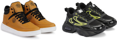 DARTKICK Casual Shoes for Men – Smart, Sleek & Comfortable Casuals For Men(Green, Orange , 6)