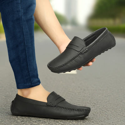 CHADDAMMI Rich Quality|Breathable|Lightweight Driving Shoes For Men(Black , 8)