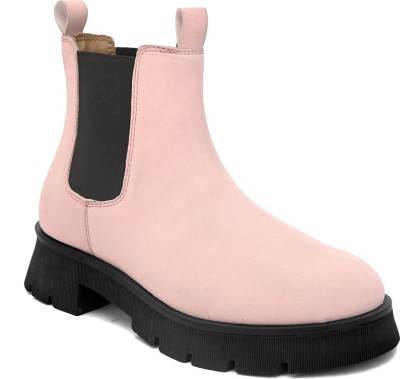 El Paso EL PASO Pink Women Faux Leather Chelsea Casual Boots Boots For Women(Pink , 8)