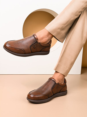 SAN FRISSCO High Quality PU Synthetic Luxe Formals Slip-On Shoes Slip On For Men(Tan , 7)