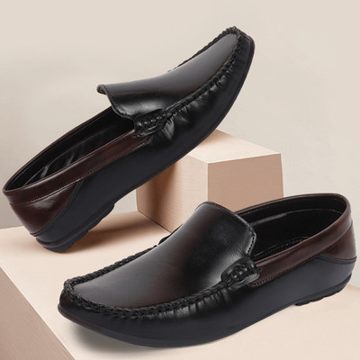 FAUSTO Party Fashion Outfit Casual Weekend Slip On Anti Skid Driving Moccasin and Loafers For Men(Black , 9)