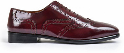 dumanera Ethan Brogues For Men(Maroon , 5)