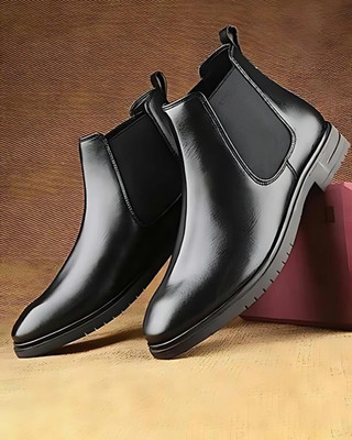 Lazy21 Chelsea Boots for Men | Soft Cushioned Insole, Slip-Resistance Boots For Men(Black , 9)