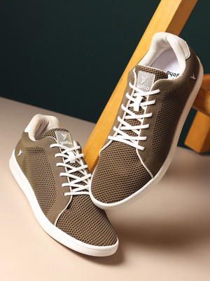 yoho Wind|TPR Sole | Stylish, Comfy, Stretchable & Lightweight|Breathable Mesh Fabric Sneakers For Men(Olive , 8)