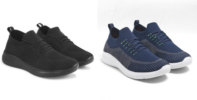 Face Stylish Sports Shoes for Men – Ideal for Running, Gym & Training Sneakers For Men(Navy, Black , 10)