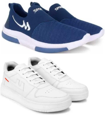 house of common shoes for women, shoes for boys, shoes of men Sneakers For Men(Blue, White , 9)