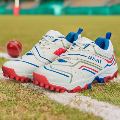 AVANT Impact Cricket Shoes - Anti Skid shoes with Rubber Outsole,Lightweight Cricket Shoes For Men(White , 7)