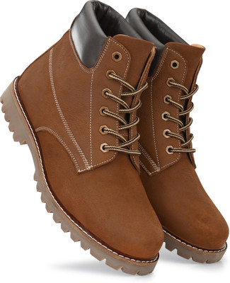 Harrytech London High Ankle Leather Boots for Men - [Tan] Boots For Men(Brown , 9)