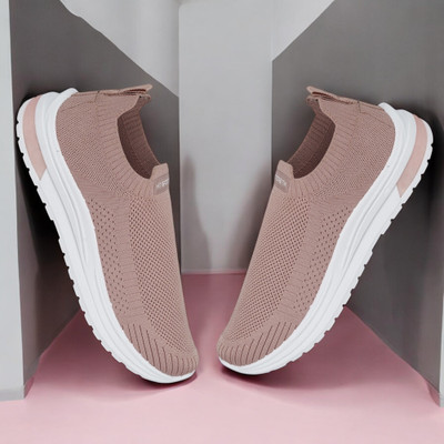 Free Kicks Slip On Sneakers For Women(Pink , 9)