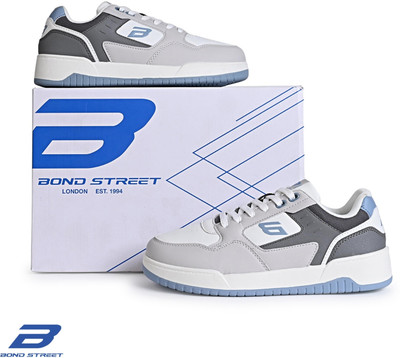 Bond Street Men's Grey & Blue Casual Sneakers Sneakers For Men(Grey, Blue)
