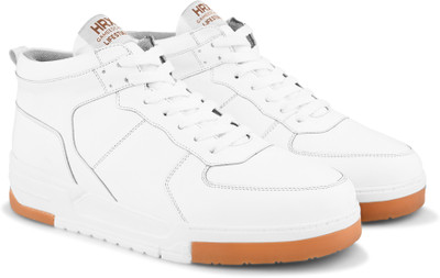 HRX by Hrithik Roshan Trendy Laceups Sneakers|Lightweight| Comfort|Rounded Toe design|High Top casual For Men(White , 8)
