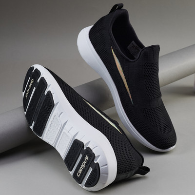 CAMPUS DRAFT Men's Casual Shoes | Molded Insole with Anti-Skid Sole Design | Slip-On Walking Shoes For Men(Black , 9)