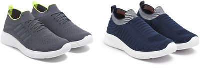 Face Stylish Sports Shoes for Men – Ideal for Running, Gym & Training Sneakers For Men(Navy, Grey , 8)