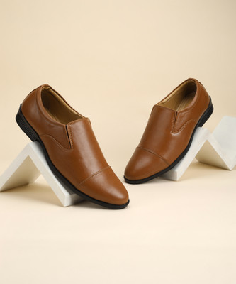 Paragon Formal Shoes |Easy Wear Slip On|Comfortable|Office Use Slip On For Men(Tan , 9)