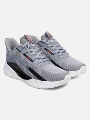 action Athleo BULLET 114 Stylish Lightweight Comfortable Sports Lace Up Running Shoes For Men(Grey, Orange , 7)
