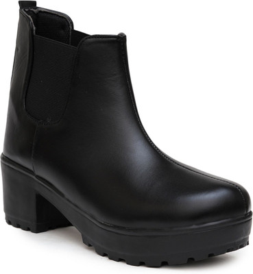 PLANET WALK Lightweight comfort extra-soft with trendy, premium stylish design Boots For Women(Black , 4)