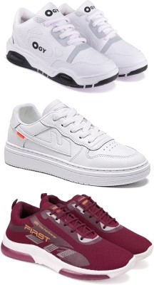 Pennen Casuals For Men(Maroon, White , 10)