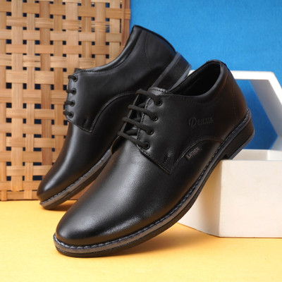 house of common Densu Premium Leather Formal Shoes For Formal Occasions Party Wear For Men(Black , 8)