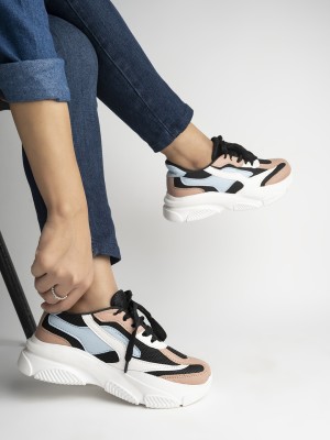 SHOETOPIA Walking Running Gym & Jogging Colorblock Comfotable Shoes For Girls Sneakers For Women(Black)