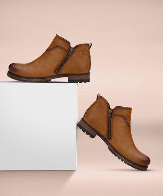 Delize Ankle Chelsea Boots For Men(Tan , 8)