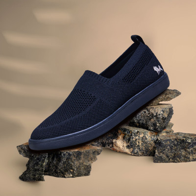 Neemans Casual Ease Slip Ons for Men | Breathable, Cushioned & Flexible Loafers For Men(Blue , 6)