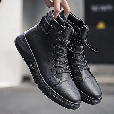OZJI OZJI CASUAL ZIP STYLE BOOT FOR MEN High Tops For Men(Black , 9)