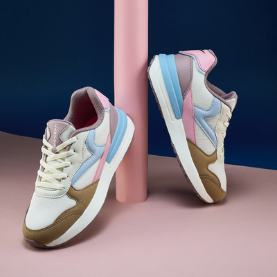 CAMPUS DERBI Casual Shoes | Breezy Mesh Upper | Anti-Slip Sole Design | Stylish Lace-Up Sneakers For Women(Multicolor , 6)