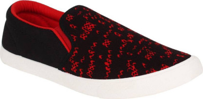 FOOTSTAIR Men Casual/loafer/mocassion/sneaker/walking shoes Canvas Shoes For Men(Black, Red , 6)